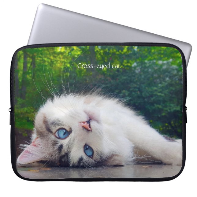 Housse Pour Ordinateur Portable Chat à oeil croisé (Devant)