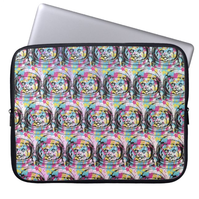 Housse Pour Ordinateur Portable Chat Astronaute (Devant)