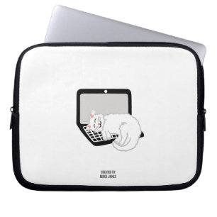 Housse Pour Ordinateur Portable Chat Blanc Dormir Sur Le Manteau Ordinateur Portab