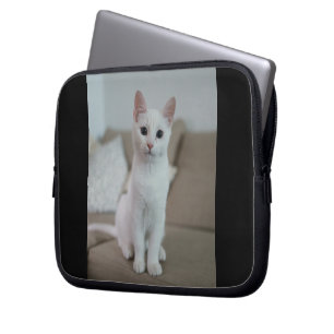 Housse Pour Ordinateur Portable chat blanc Zazzle_Growshop.