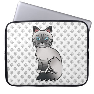 Housse Pour Ordinateur Portable Chat bleu tabby Birman / Ragdoll mignon & pattes