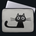 Housse Pour Ordinateur Portable Chat cool Black Kitty | Whimsical Animal Art<br><div class="desc">Protégez votre ordinateur avec cette pochette d'ordinateur portable de chat noir cool. Un chaton noir excentrique avec de grands yeux ronds et une longue queue. Un design félin amusant pour les amoureux de les chats. Visitez le Doodle World de Jenn pour encore plus d'accessoires électroniques avec ce chaton noir fantaisiste....</div>