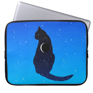 Housse Pour Ordinateur Portable Chat cosmique sur un Arrière - plan Sky étoilé