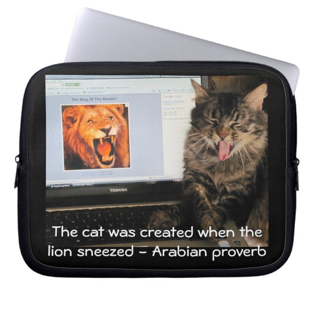 Housse Pour Ordinateur Portable Chat créé par le lion éternué (Devant)
