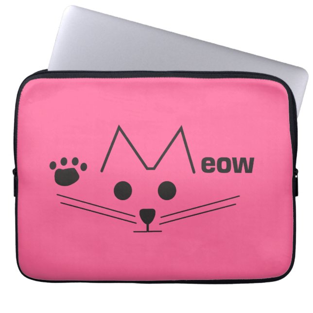 Housse Pour Ordinateur Portable Chat de Meow (Devant)