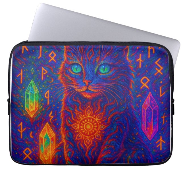 Housse Pour Ordinateur Portable Chat de Néon Sacré (Devant)