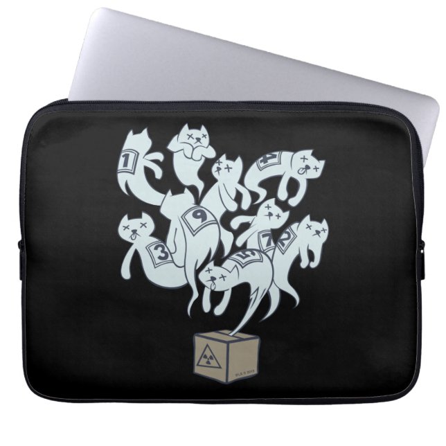 Housse Pour Ordinateur Portable Chat de Schrödinger les 9 vies (Devant)