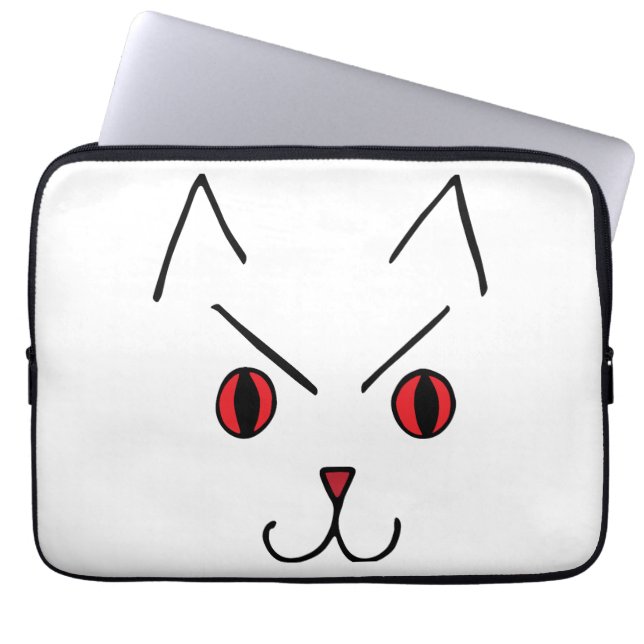 Housse Pour Ordinateur Portable Chat démon en colère (Devant)