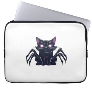 Housse Pour Ordinateur Portable Chat déplaisant - Jambes d'araignée et yeux de coe