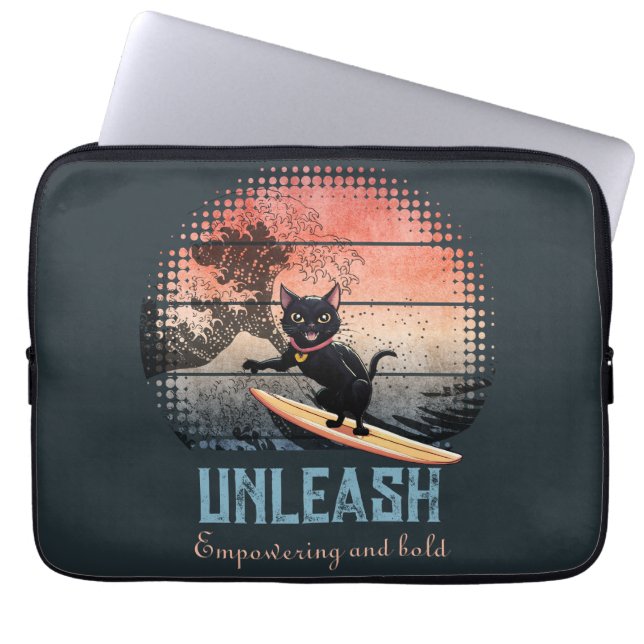 Housse Pour Ordinateur Portable Chat d'équitation Sunset (Devant)