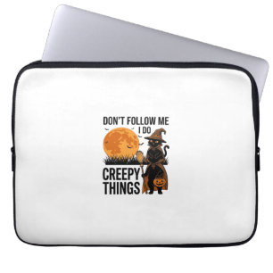 Housse Pour Ordinateur Portable Chat d'Halloween Choses Effrayantes Sorcière Drôle