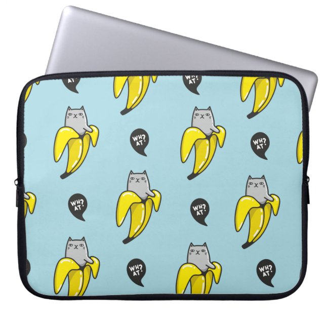 Housse Pour Ordinateur Portable Chat en banane (Devant)