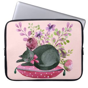 Housse Pour Ordinateur Portable Chat endormi