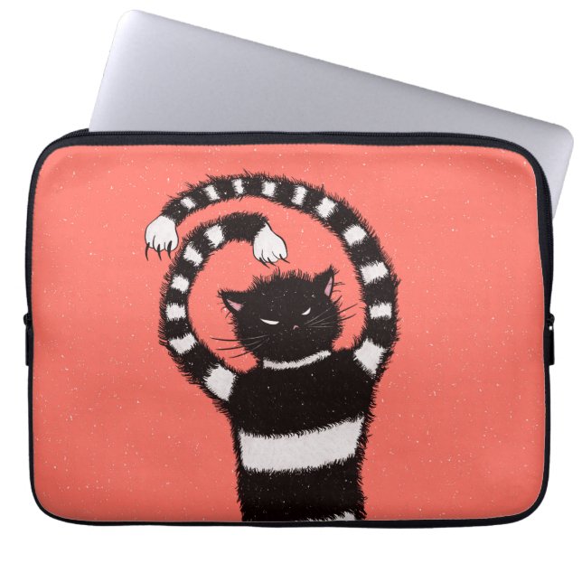Housse Pour Ordinateur Portable Chat malin bizarre (Devant)