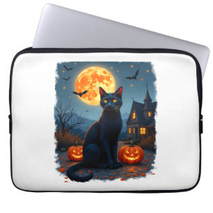Housse Pour Ordinateur Portable Chat Noir Nuit Étoilée Van Gogh Citrouilles Chauve