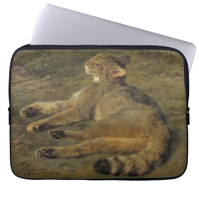 Housse Pour Ordinateur Portable Chat sauvage (par Rosa Bonheur) (Devant)