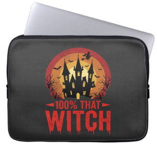 Housse Pour Ordinateur Portable Château d'Halloween de cette sorcière à 100%
