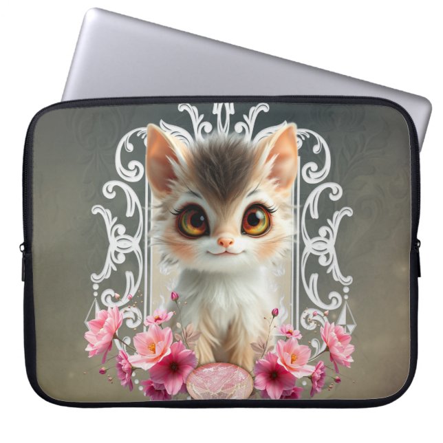 Housse Pour Ordinateur Portable Chaton envoûtant, moelleux (Devant)