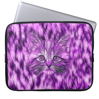 Housse Pour Ordinateur Portable Chaton pourpre mignon et adorable