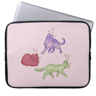 Housse Pour Ordinateur Portable Chats Aliens Espace Fantaisiste Chat Drôle Sci-Fi