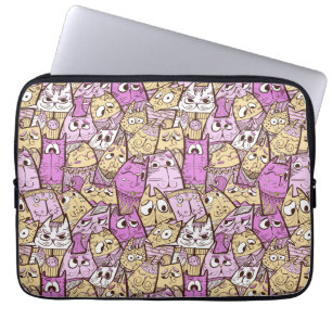 Housse Pour Ordinateur Portable Chats caricaturaux amusants