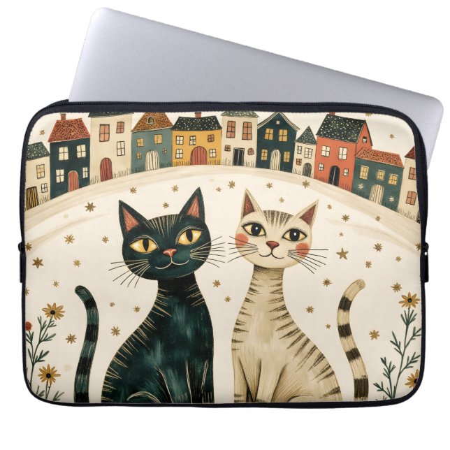 Housse Pour Ordinateur Portable Chats charmants  (Devant)
