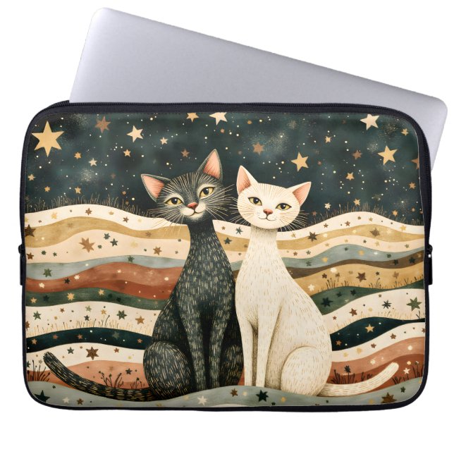 Housse Pour Ordinateur Portable Chats du ciel nocturne (Devant)