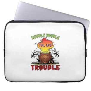 Housse Pour Ordinateur Portable Chaudière Double Travail Problème Halloween Chat N