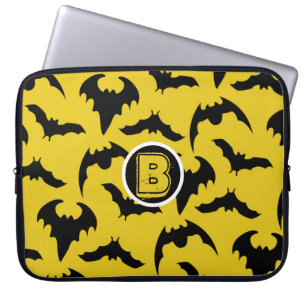 Housse Pour Ordinateur Portable Chauves-souris jaunes et noires Halloween