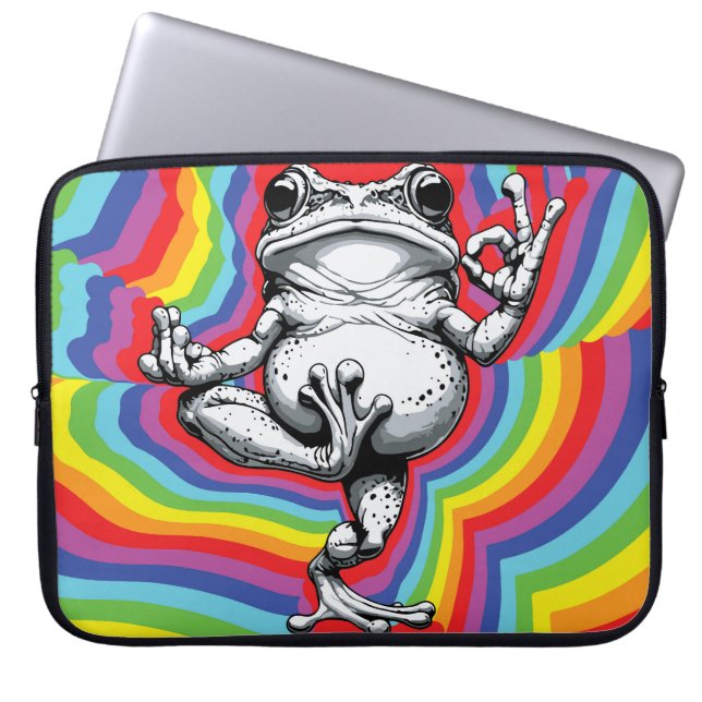 Housse Pour Ordinateur Portable Chef-d'œuvre de Grenouille Zen (Devant)