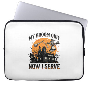 Housse Pour Ordinateur Portable Chemise d'attendant d'Halloween Balai Cassa Humour