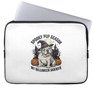 Housse Pour Ordinateur Portable Chemise de Bulldog Halloween Chien Sorcière Mignon