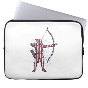 Housse Pour Ordinateur Portable Chemise de chasse à l'arc Vintage Archer drapeau a
