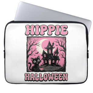 Housse Pour Ordinateur Portable Chemise de chat de maison hantée vintage Halloween