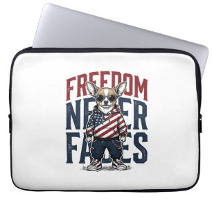 Housse Pour Ordinateur Portable Chemise de chien vintage de liberté patriotique de