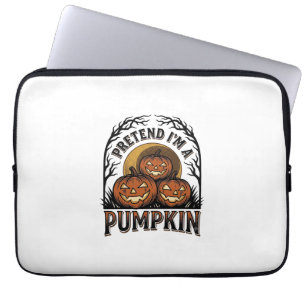 Housse Pour Ordinateur Portable Chemise de citrouille d'Halloween Fais semblant qu