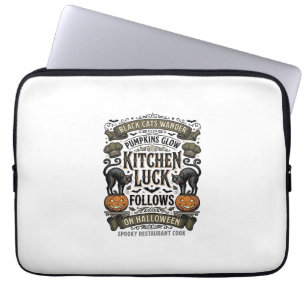 Housse Pour Ordinateur Portable Chemise de cuisine Halloween Vintage Chat Noir Cit
