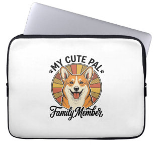 Housse Pour Ordinateur Portable Chemise de famille Corgi Design vintage pour amour