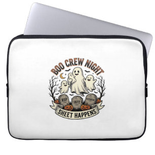 Housse Pour Ordinateur Portable Chemise de fête Vintage Ghost Halloween Boo Crew