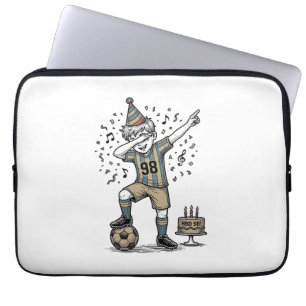 Housse Pour Ordinateur Portable Chemise de gravure vintage de garçon de football d