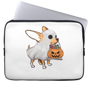 Housse Pour Ordinateur Portable Chemise de Halloween Citrouille Fantôme Chihuahua