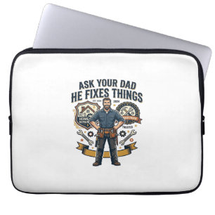 Housse Pour Ordinateur Portable Chemise de réparation de papa de la fête des pères