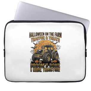 Housse Pour Ordinateur Portable Chemise de tracteur Halloween drôle de sorcière de