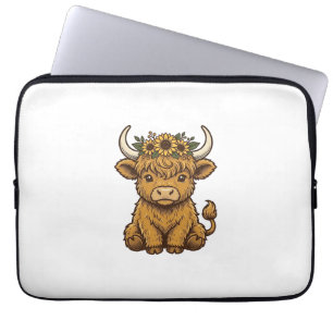 Housse Pour Ordinateur Portable Chemise de vache des Highlands Art de veau au tour