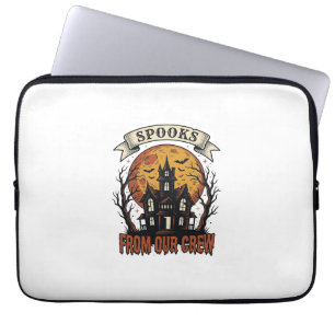 Housse Pour Ordinateur Portable Chemise d'équipe Halloween Dessin de maison hantée