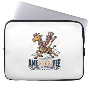 Housse Pour Ordinateur Portable Chemise drôle Amerigiraffee patriotique girafe hot