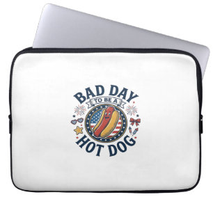 Housse Pour Ordinateur Portable Chemise drôle de mauvais jour de hot dog patriotiq