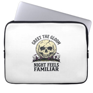 Housse Pour Ordinateur Portable Chemise graphique de crâne de lune effrayante Hall