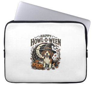 Housse Pour Ordinateur Portable Chemise Halloween Chapeau De Sorcière Beagle Joyeu
