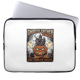Housse Pour Ordinateur Portable Chemise Halloween ensorcelée Art de fantôme de cit